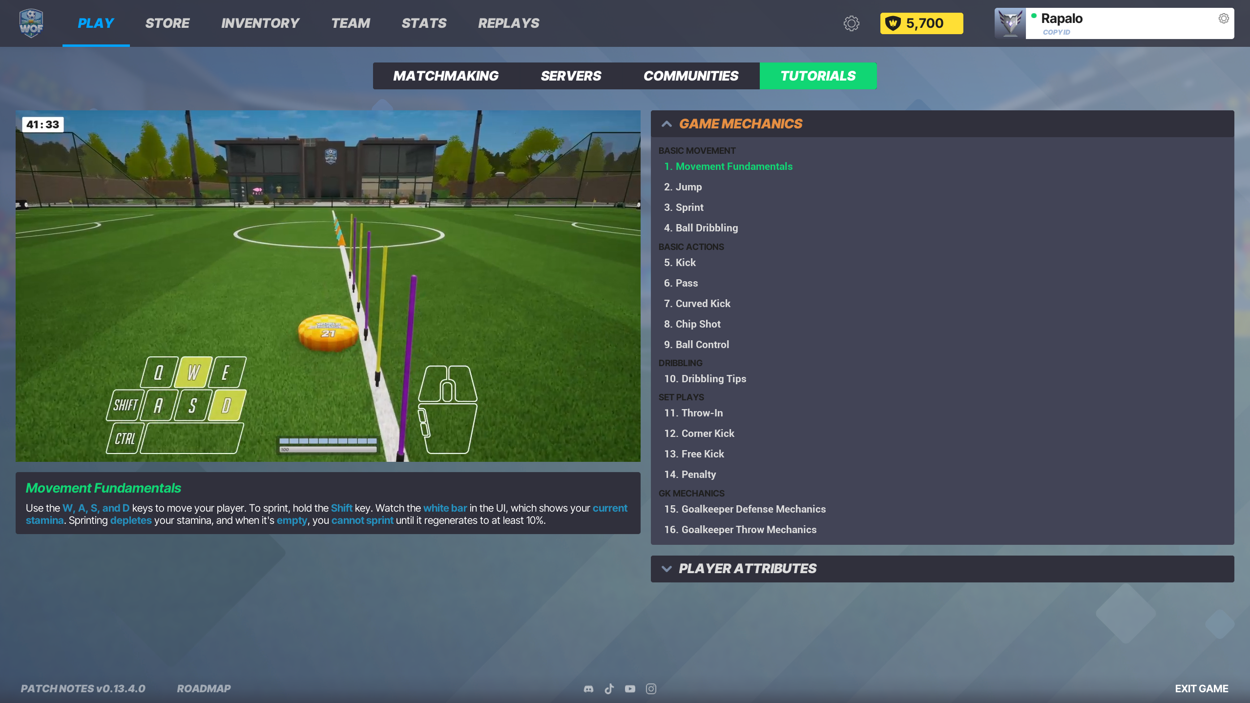 World of Football playable and video tutorials